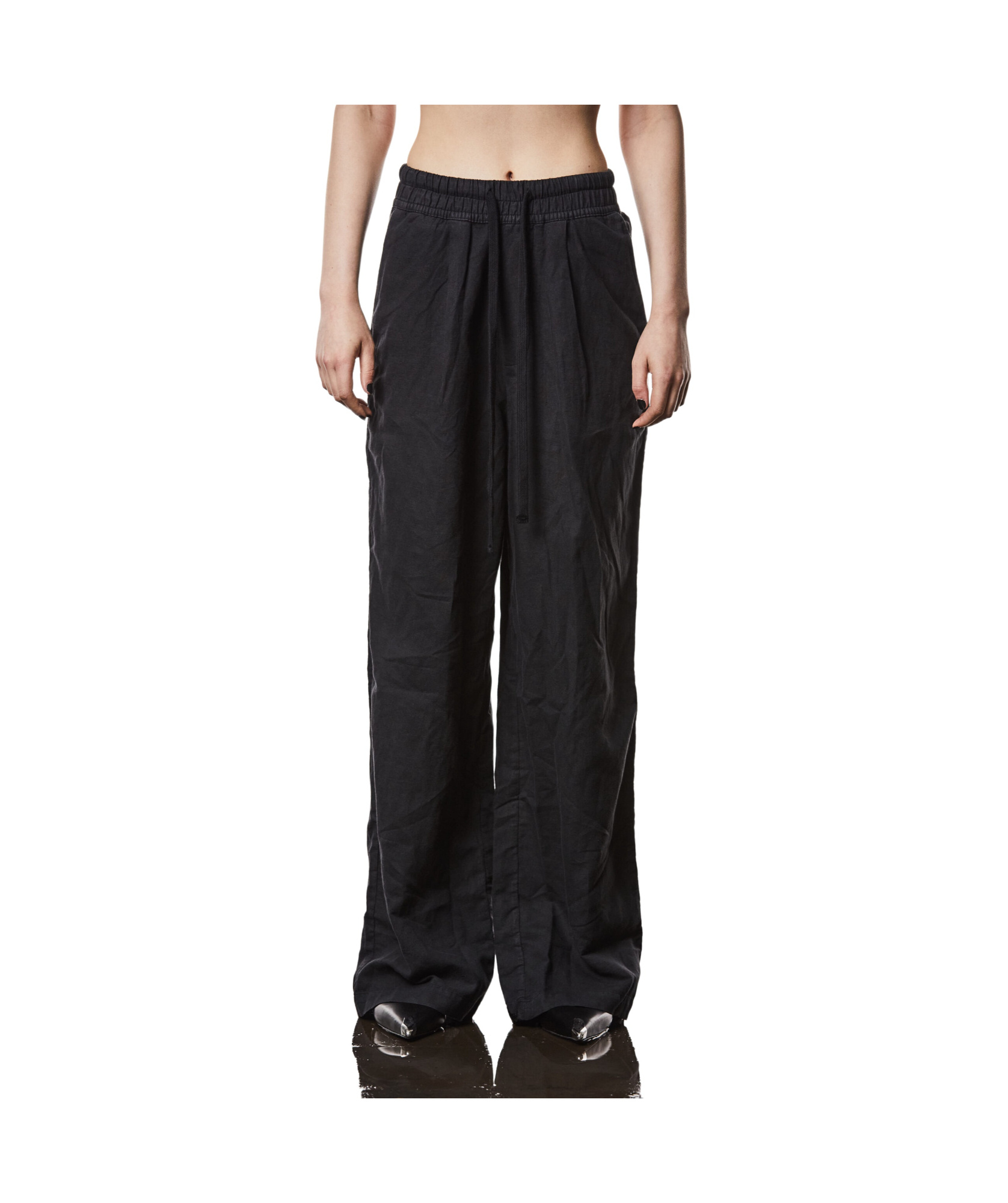 Thom Krom Elastic Waist Casual Pants In Black