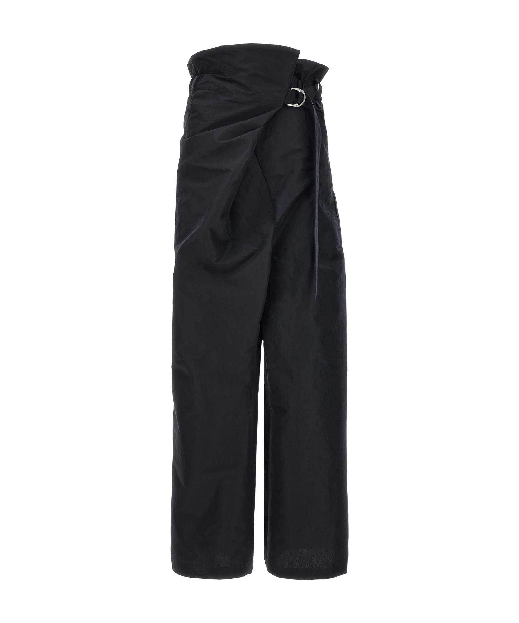 Shop Issey Miyake Enfold Elastic Waist Trousers In Black