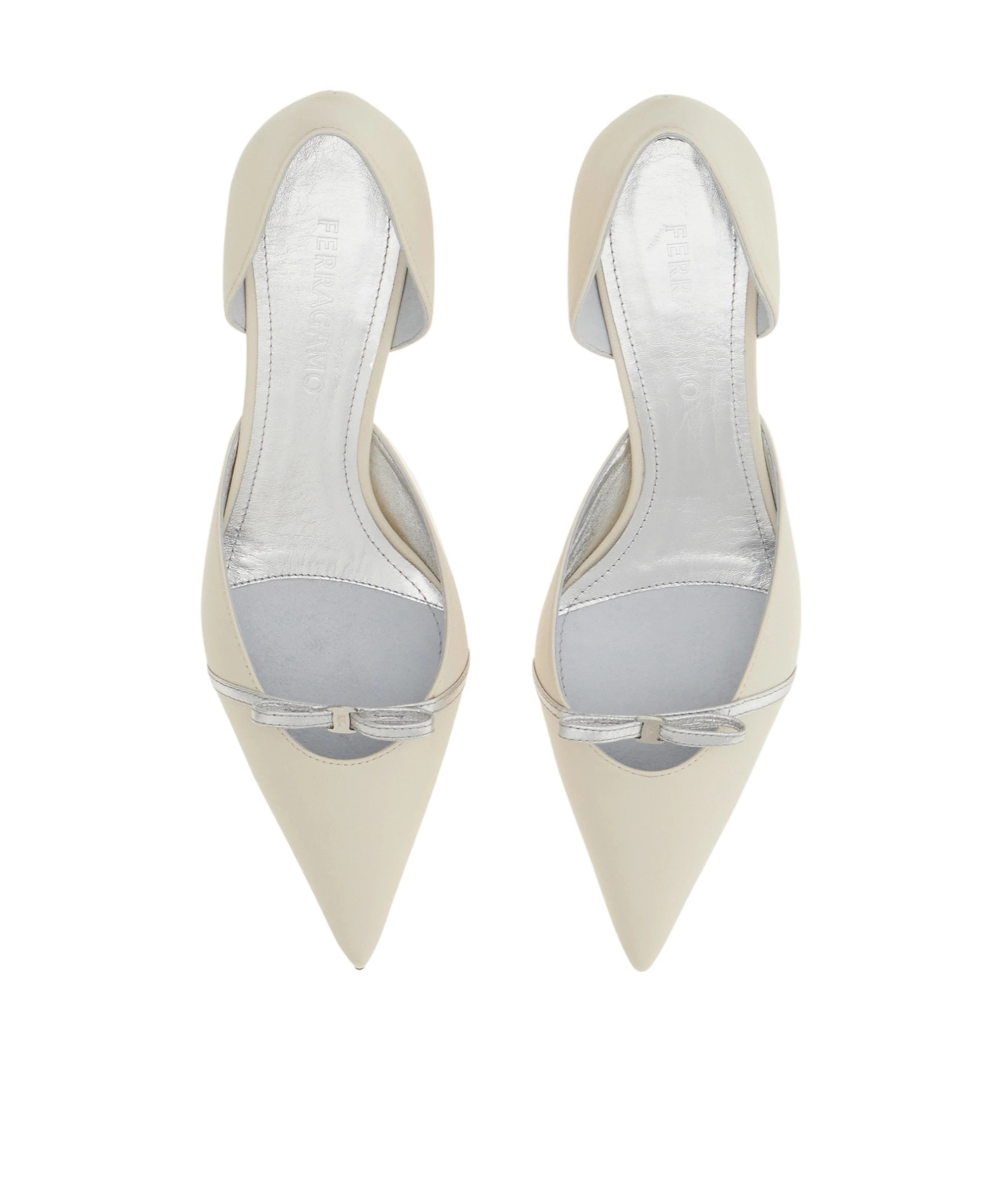 Ferragamo Kitten-leg-pumps Mit Spitzer Kappe In Neutral