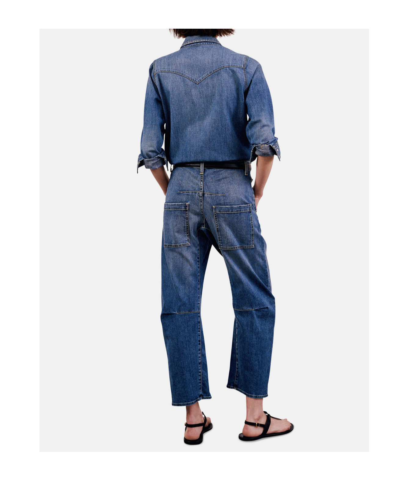 Nili Lotan Travis Cotton Chambray Shirt In Blue