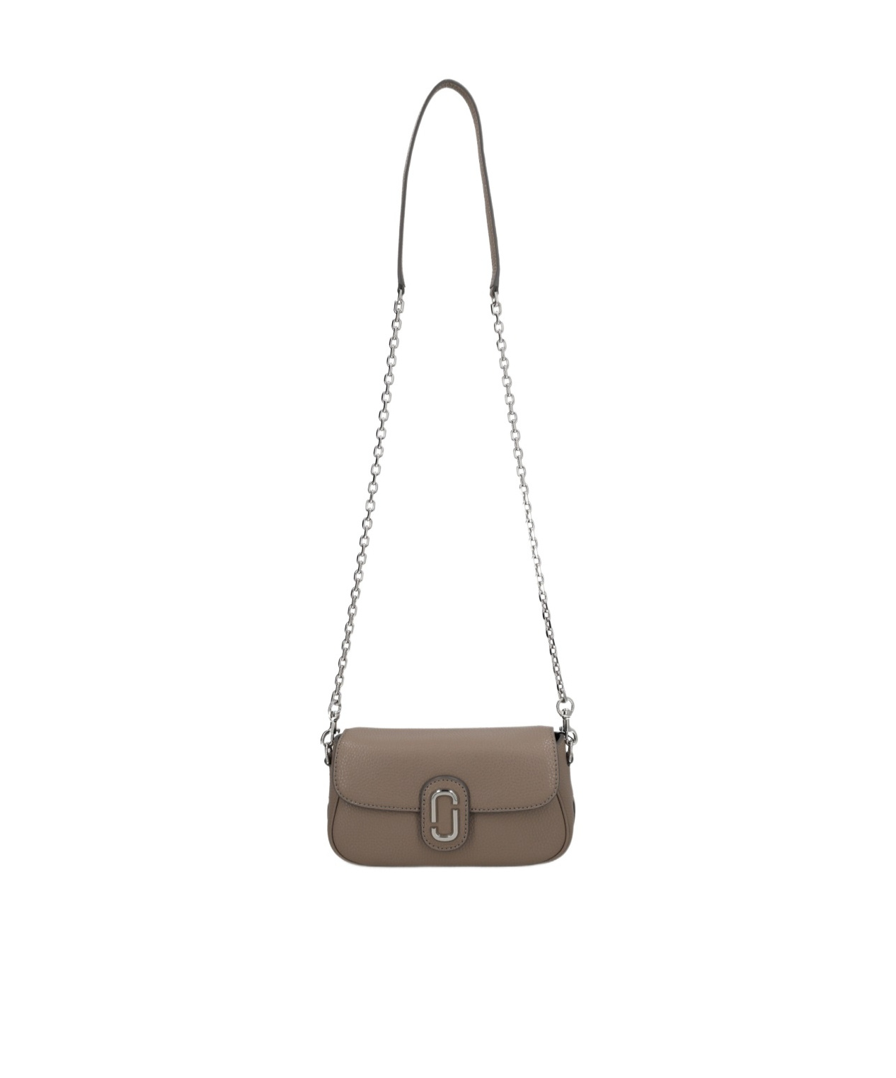 Marc Jacobs Chain Strap Pebbled Texture Shoulder Bag In Gray