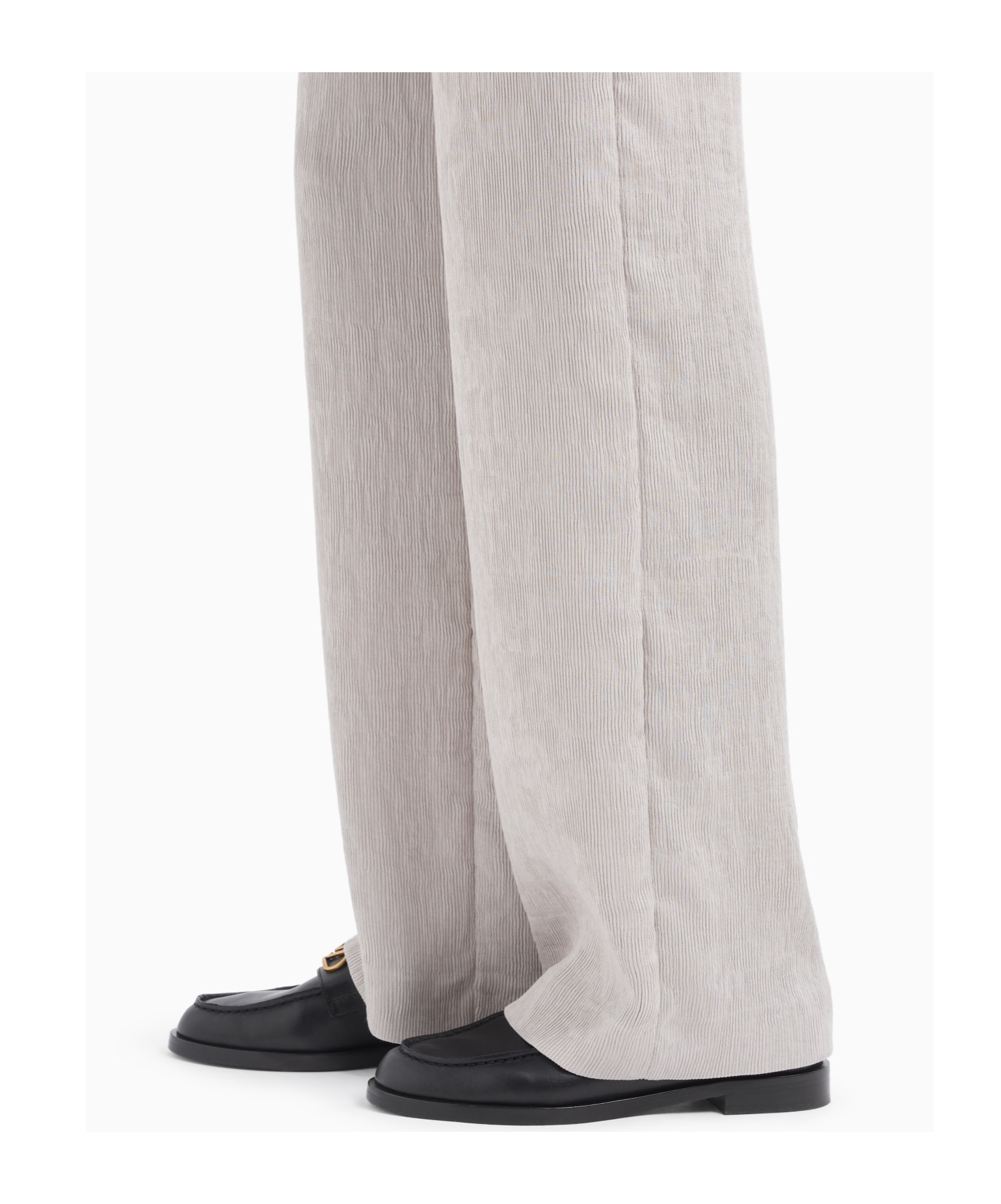 Shop Emporio Armani Fine-ribbed Trousers In White