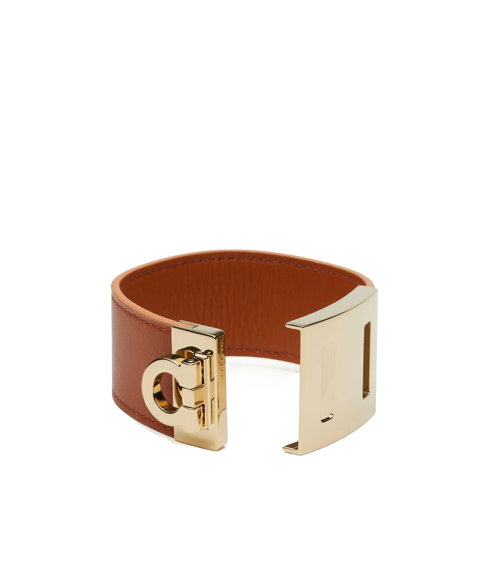 Ferragamo Gancini Pattern Bracelet In Yellow