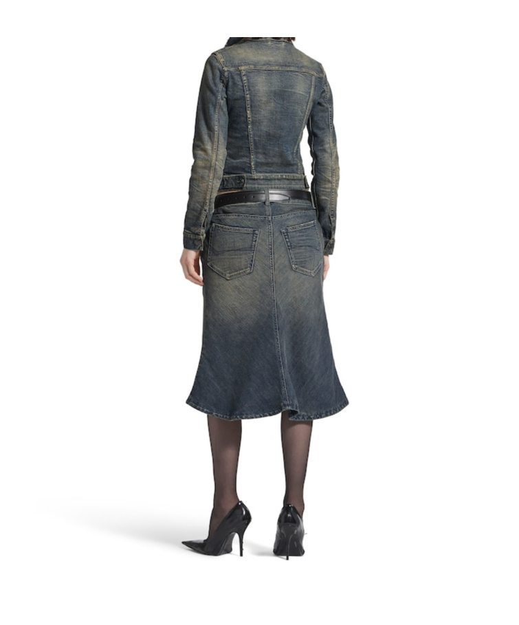 Balenciaga Women's Godet Midi Skirt In Blue In Blue