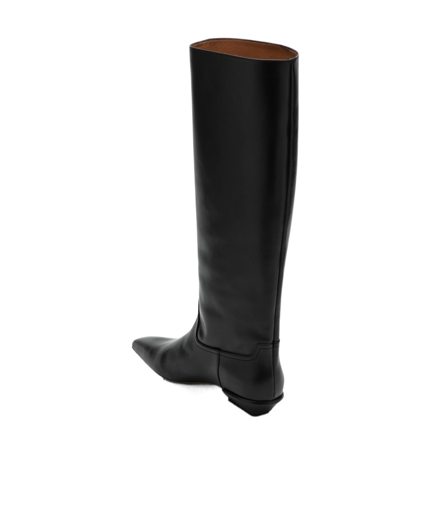 Paris Texas Leather Bettina Boots With Squared Toe In Black