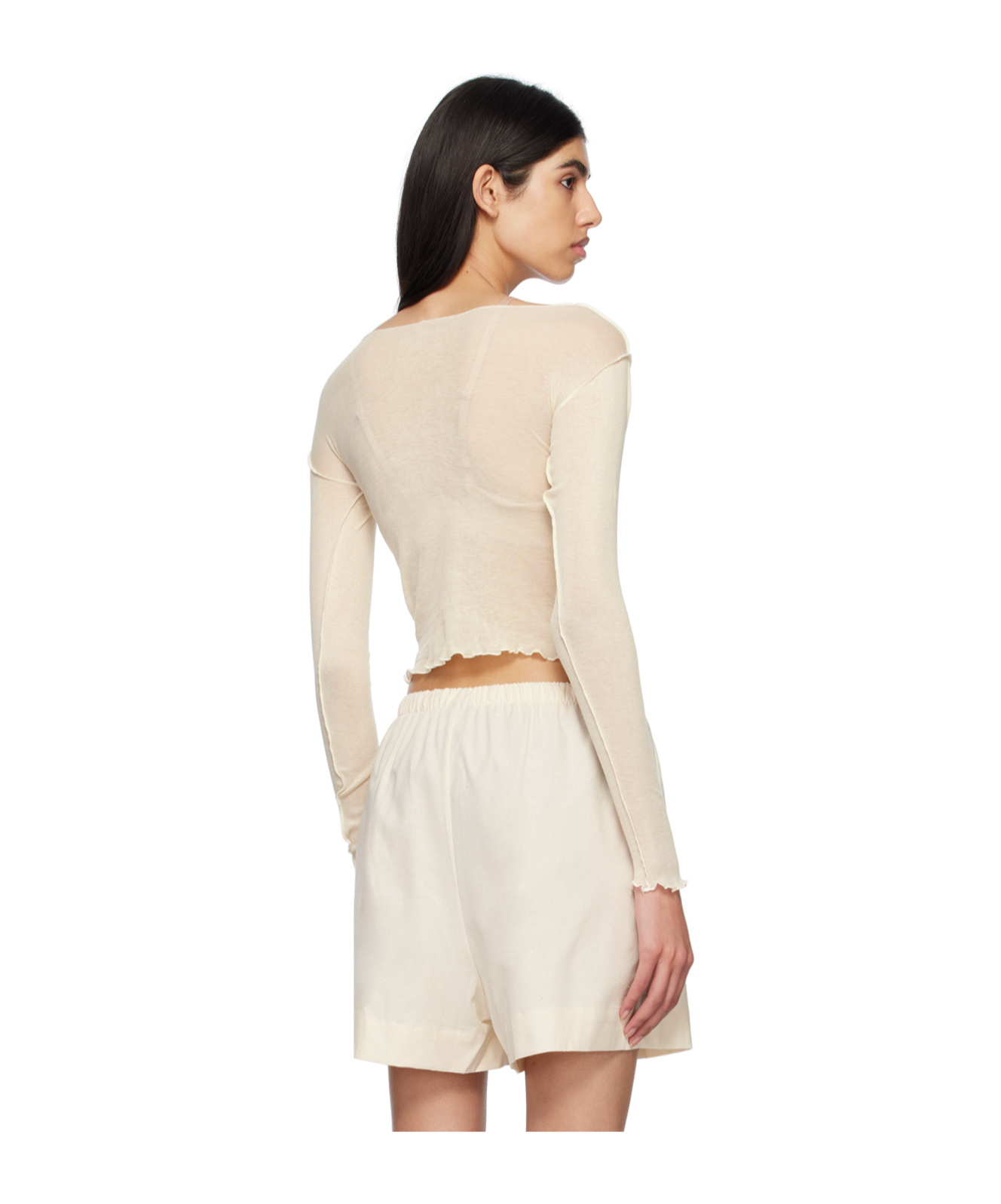 Baserange Tabby Star Long-sleeve Top In White