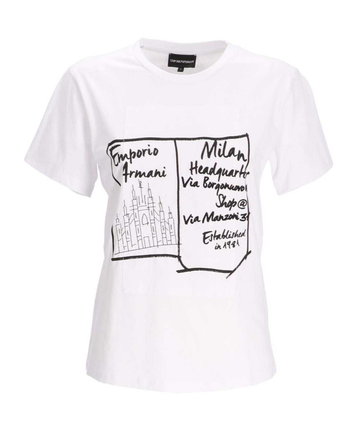 Shop Emporio Armani Open-necked Black Shirt In White
