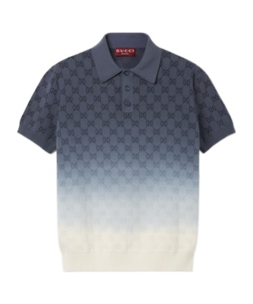 Gucci Gg Cotton Knit Jacquard Polo Shirt In Multi