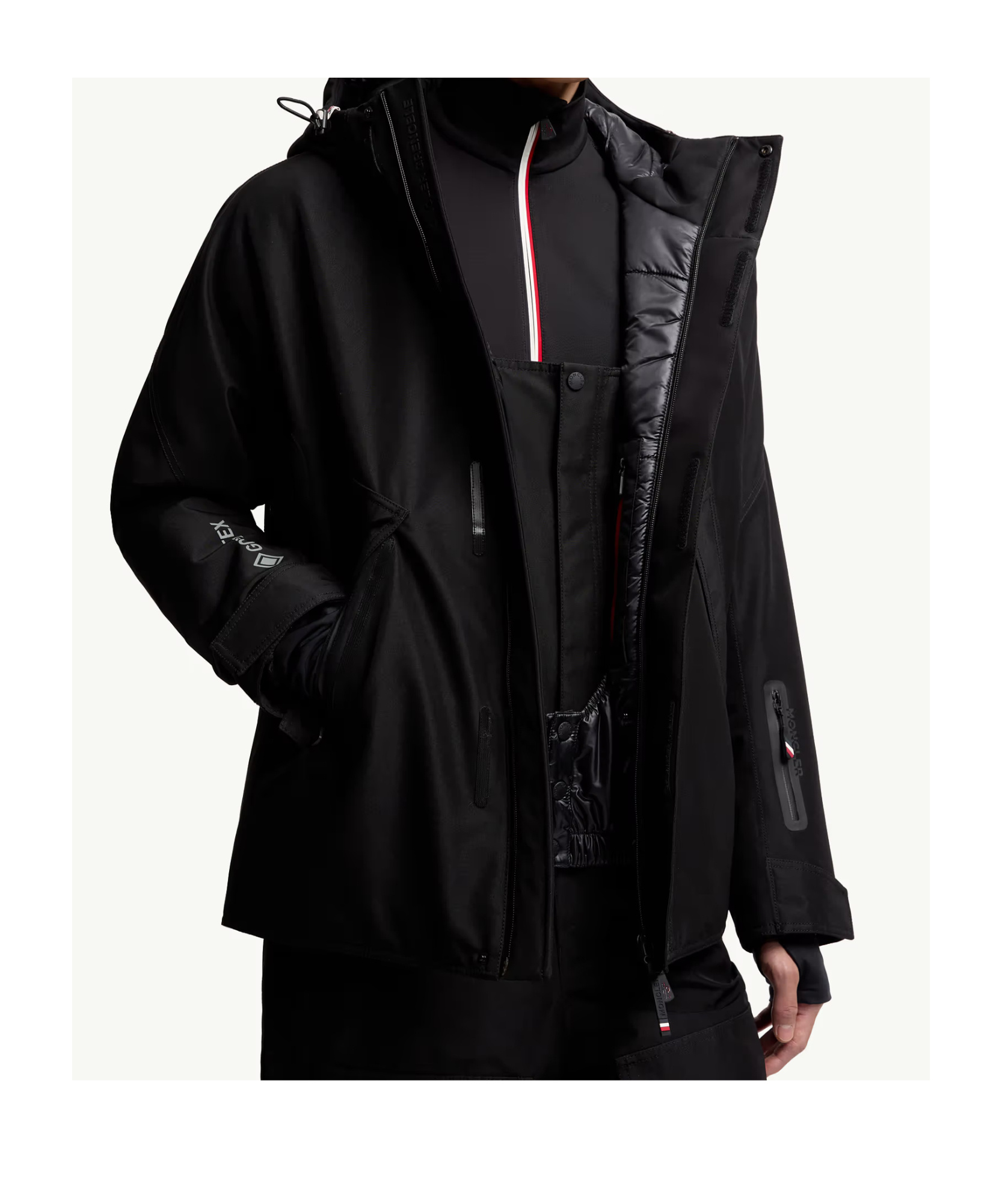 Moncler Lambir Hooded Gore-tex Down Ski Jacket In Black