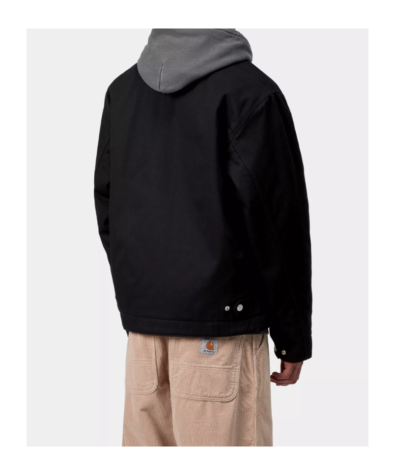 Carhartt Wip Logo Embroidered Zip-up Jacket In Black