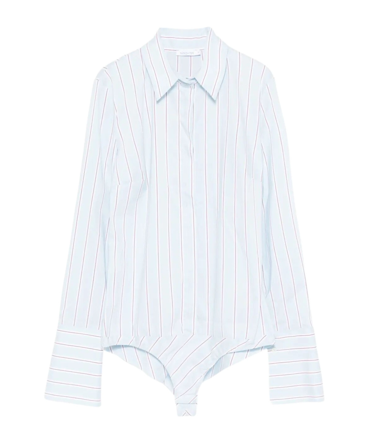 Patrizia Pepe Light Blue Striped Button-down Body Shirt In Blue