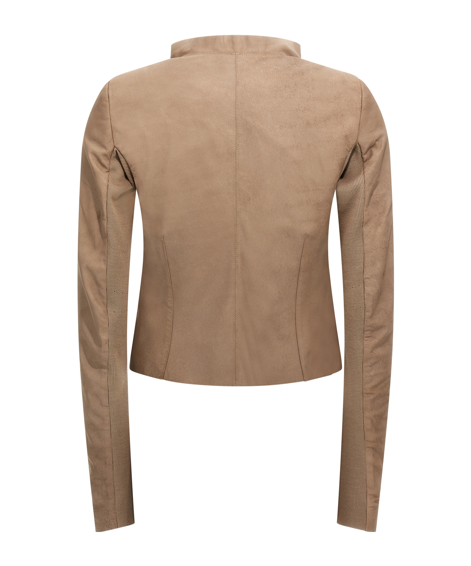 Rick Owens Low Neck Biker Casual Jackets And Parka Pink In Brown