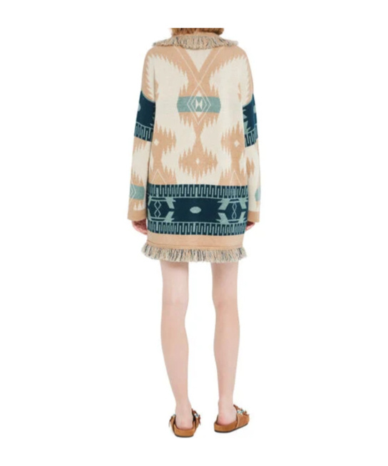 Alanui Icon Jacquard-cardigan Mit Fransen In Multi