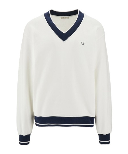 1989 Studio Jp V-neck Sweatshirt In White