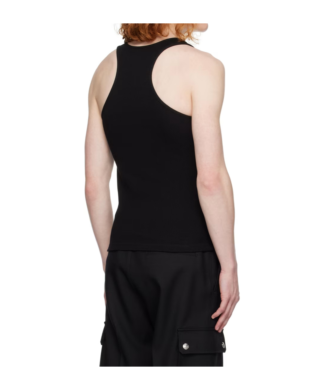 Moschino Round Collar Logo Vest In Black