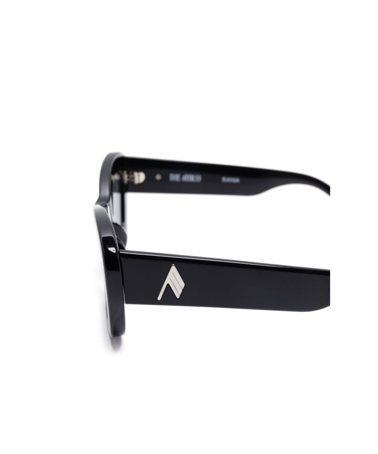 Attico Black Oval Sunglasses In Black