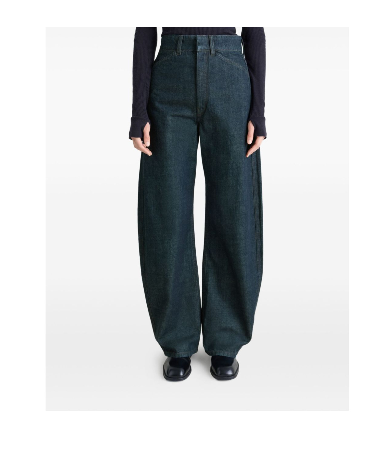 Lemaire High-waisted Curved Jeans In Blue