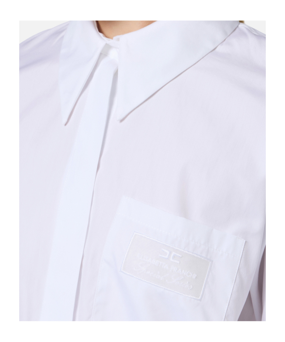 Elisabetta Franchi Shirt With Embroidered Pocket In White