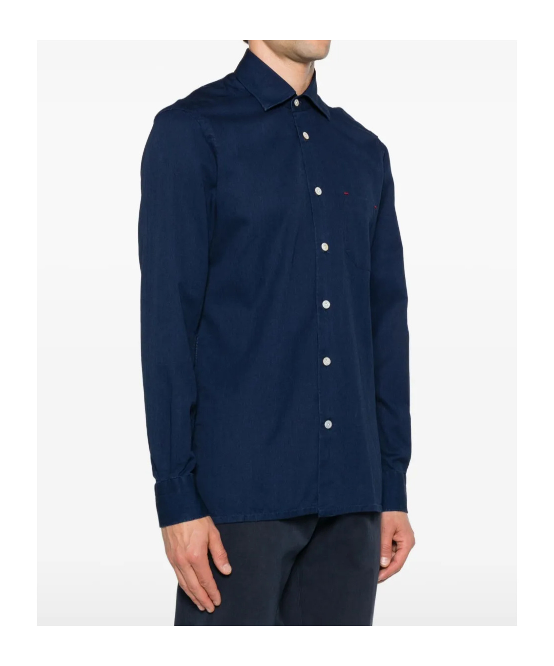 Kiton Long Sleeve Button Down Shirt In Blue