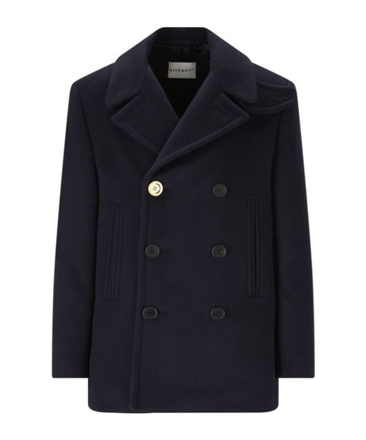 Givenchy Double-breasted Coat Featuring Front Pockets In Black