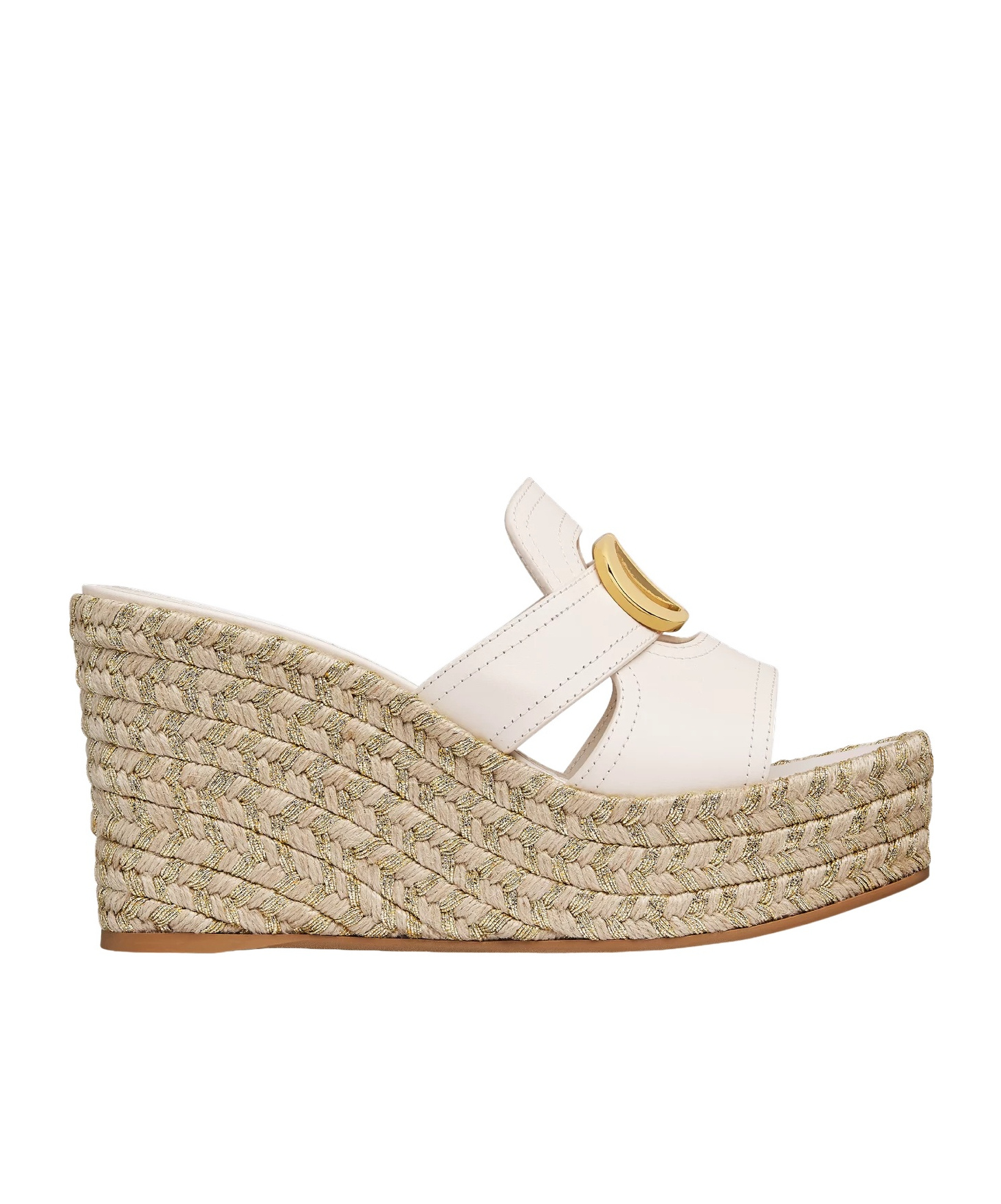 Shop Dior 30 Montaigne Wedge Slide In Nude