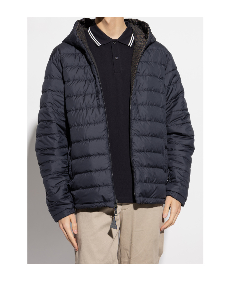 Moncler Long-sleeved Down Jacket In Black