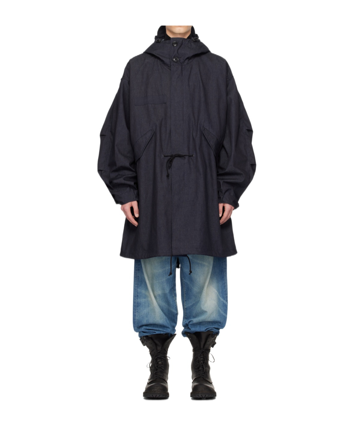 Junya Watanabe X C.p. Company Joint Long-sleeved Coat In Black