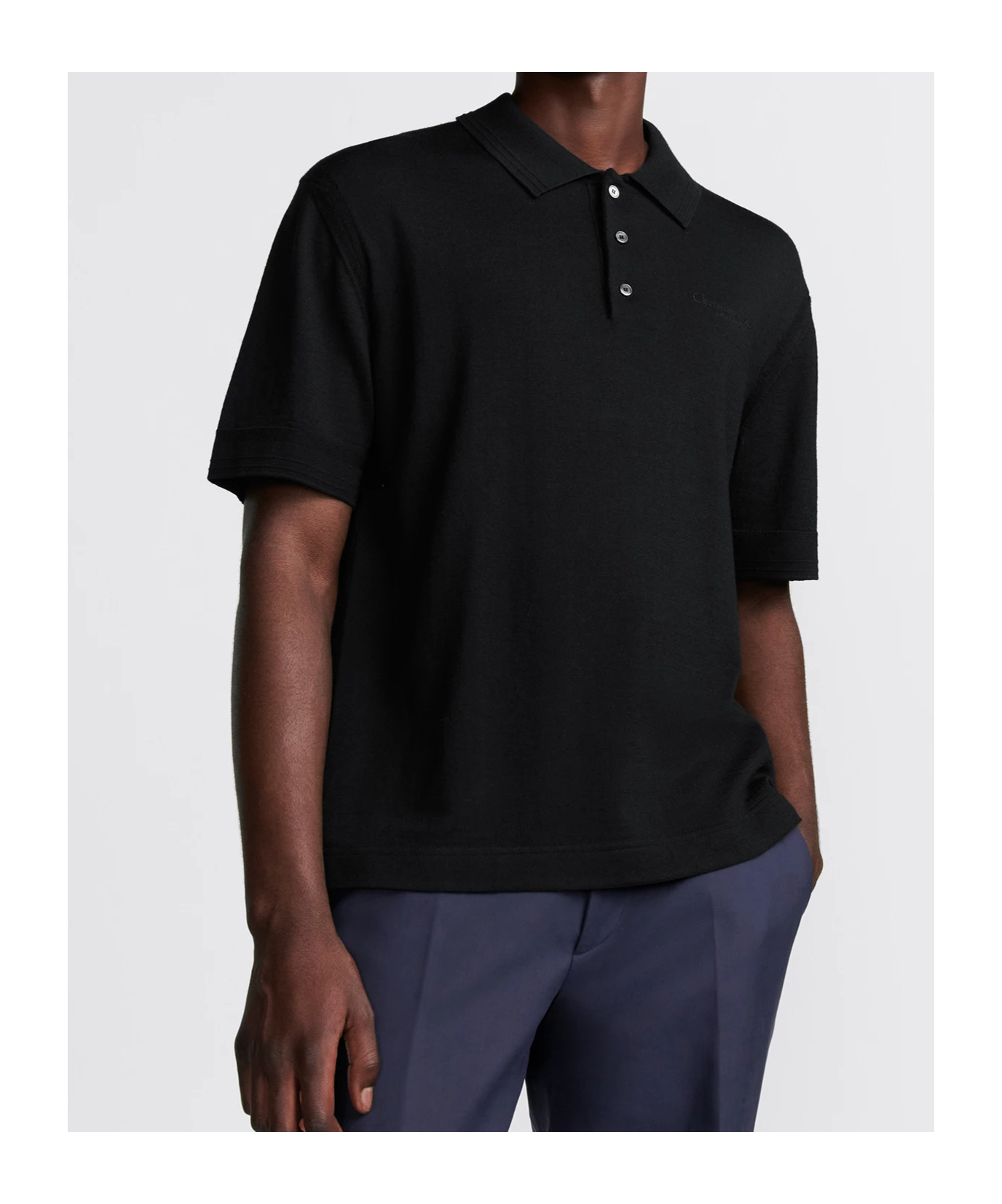 Dior Logo Details Polo Shirt In Black