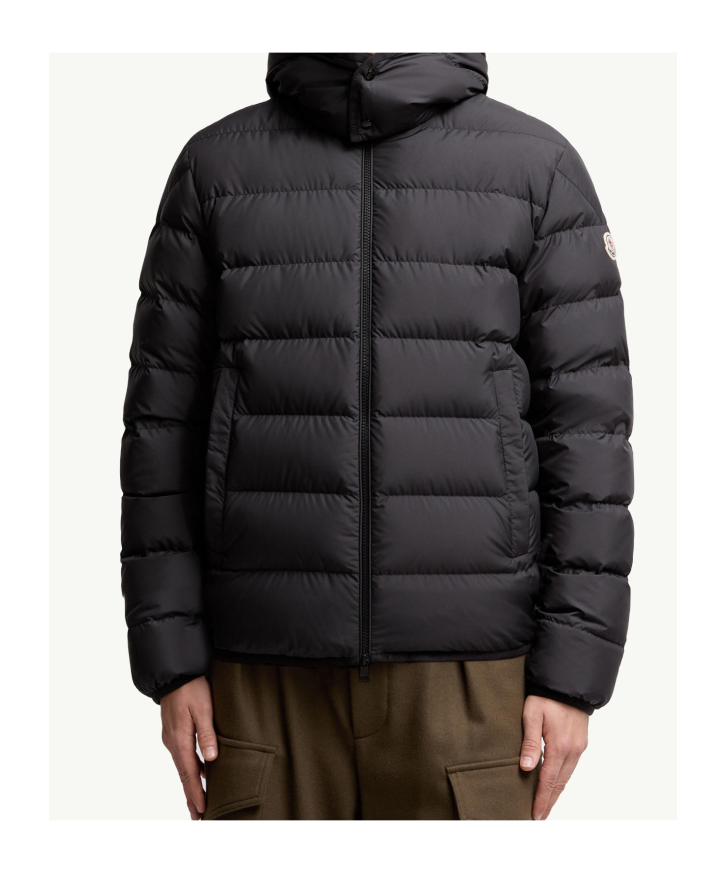 Moncler Midnight Blue Polyester Montbrocq Down Jacket In Black
