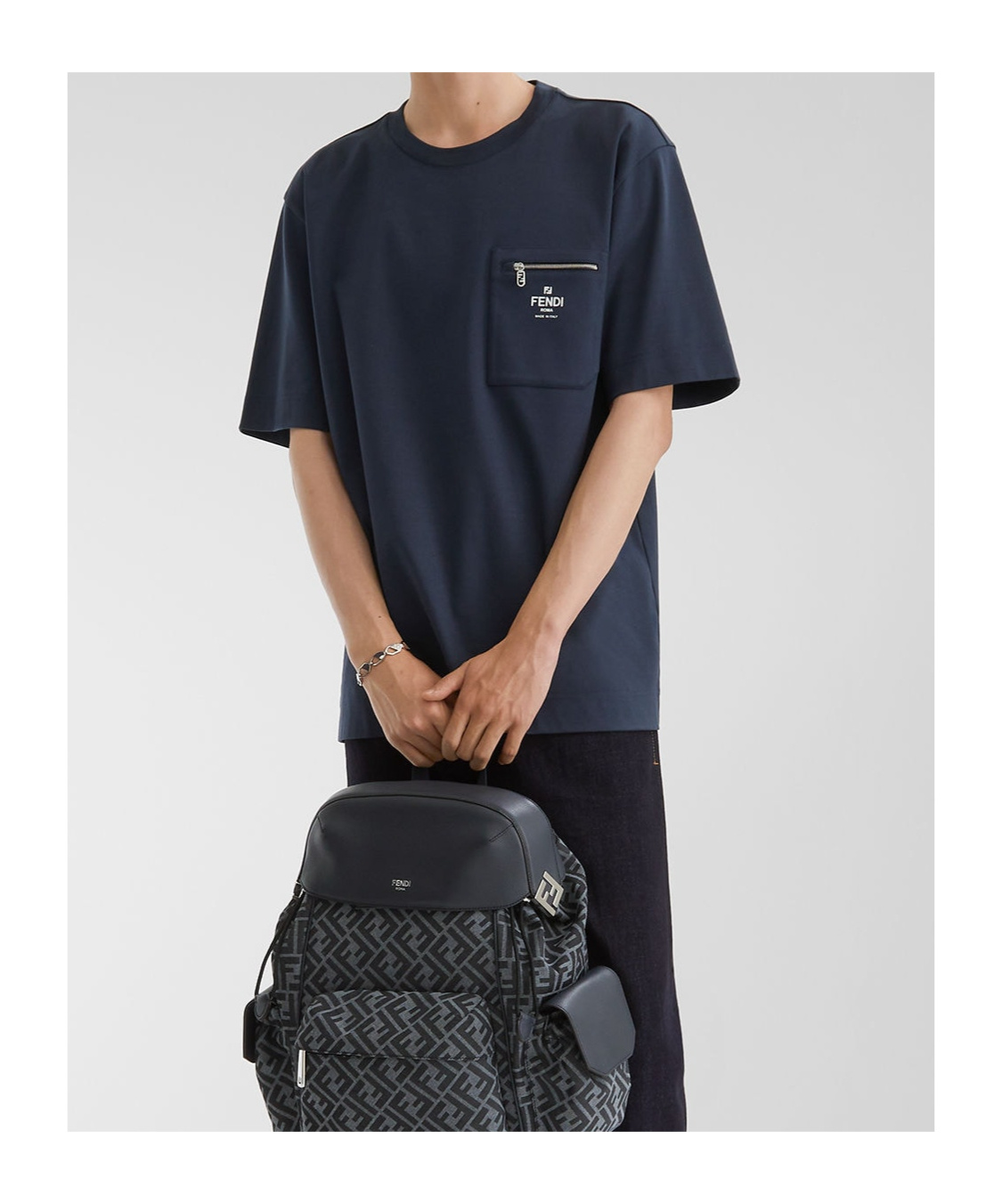 Fendi Pocket T-shirt In Blue