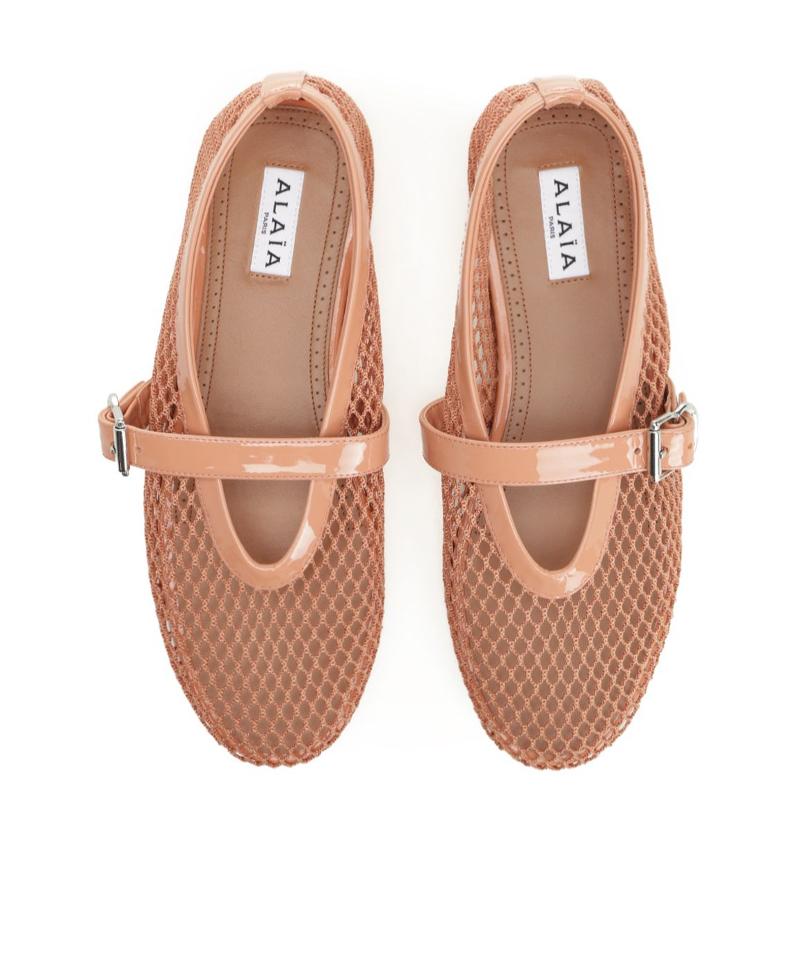 Alaïa Fishnet Ballet Flats In Pink