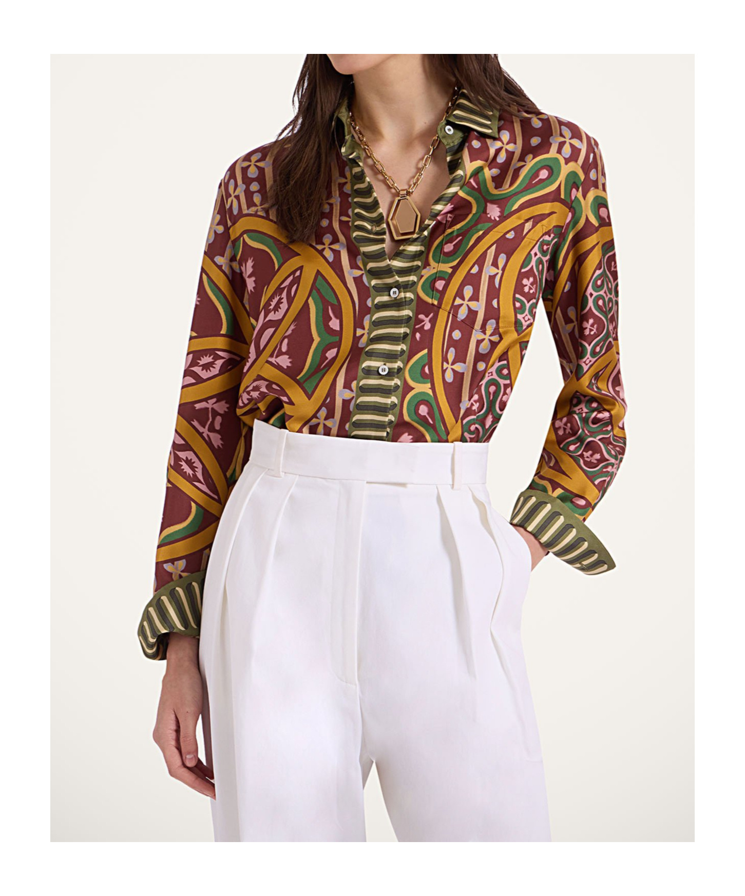 La Doublej Eclipse Placee Yellow In Silk Twill In Multicolor