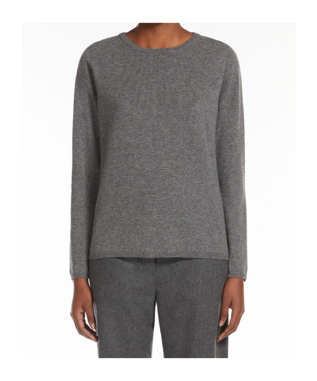 Max Mara Relaxed Fit Grey Sweater With Ribbed Details In Gray