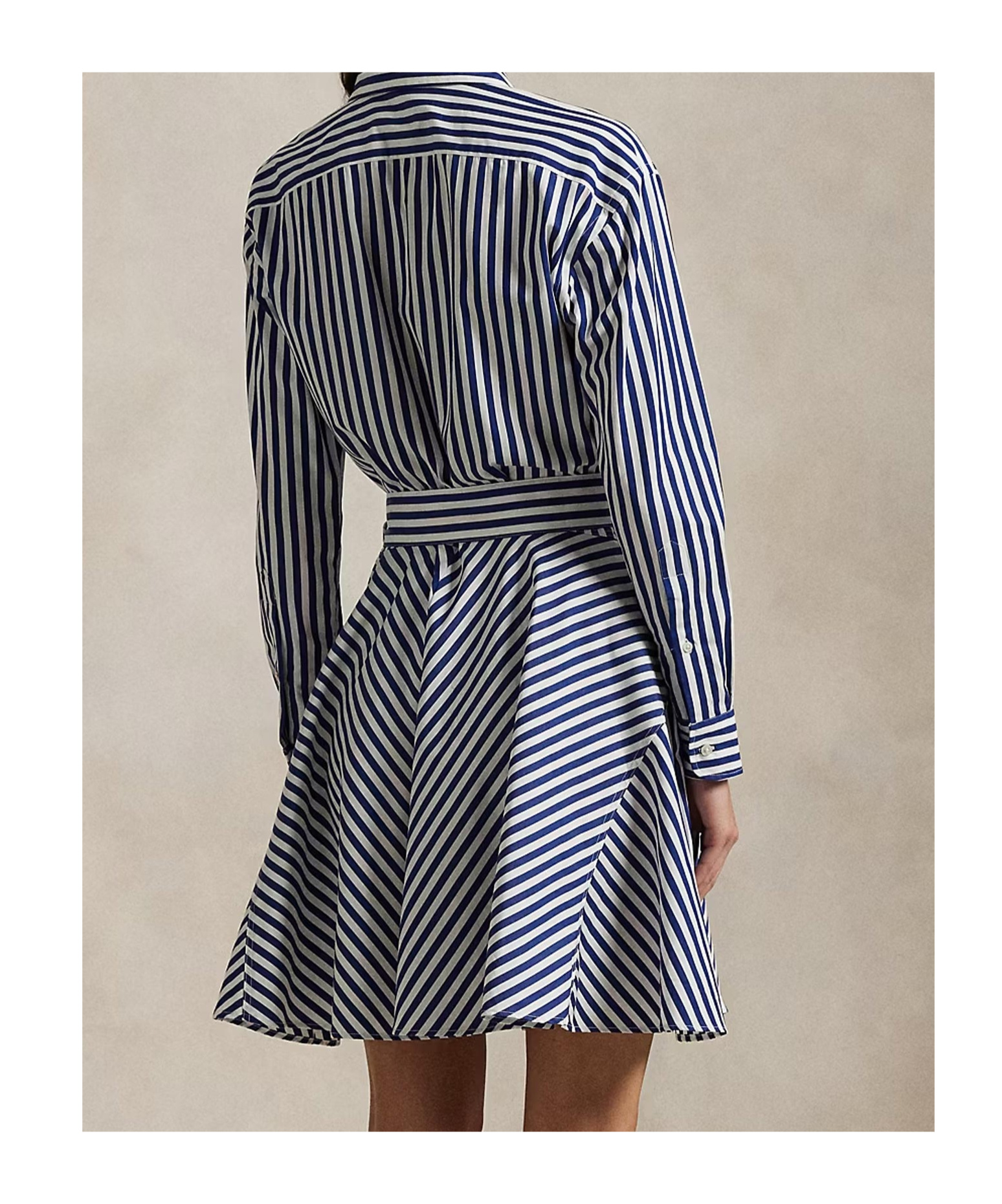 Polo Ralph Lauren Embroidered Poplin Shirt Dress With Belted Waist In Blue