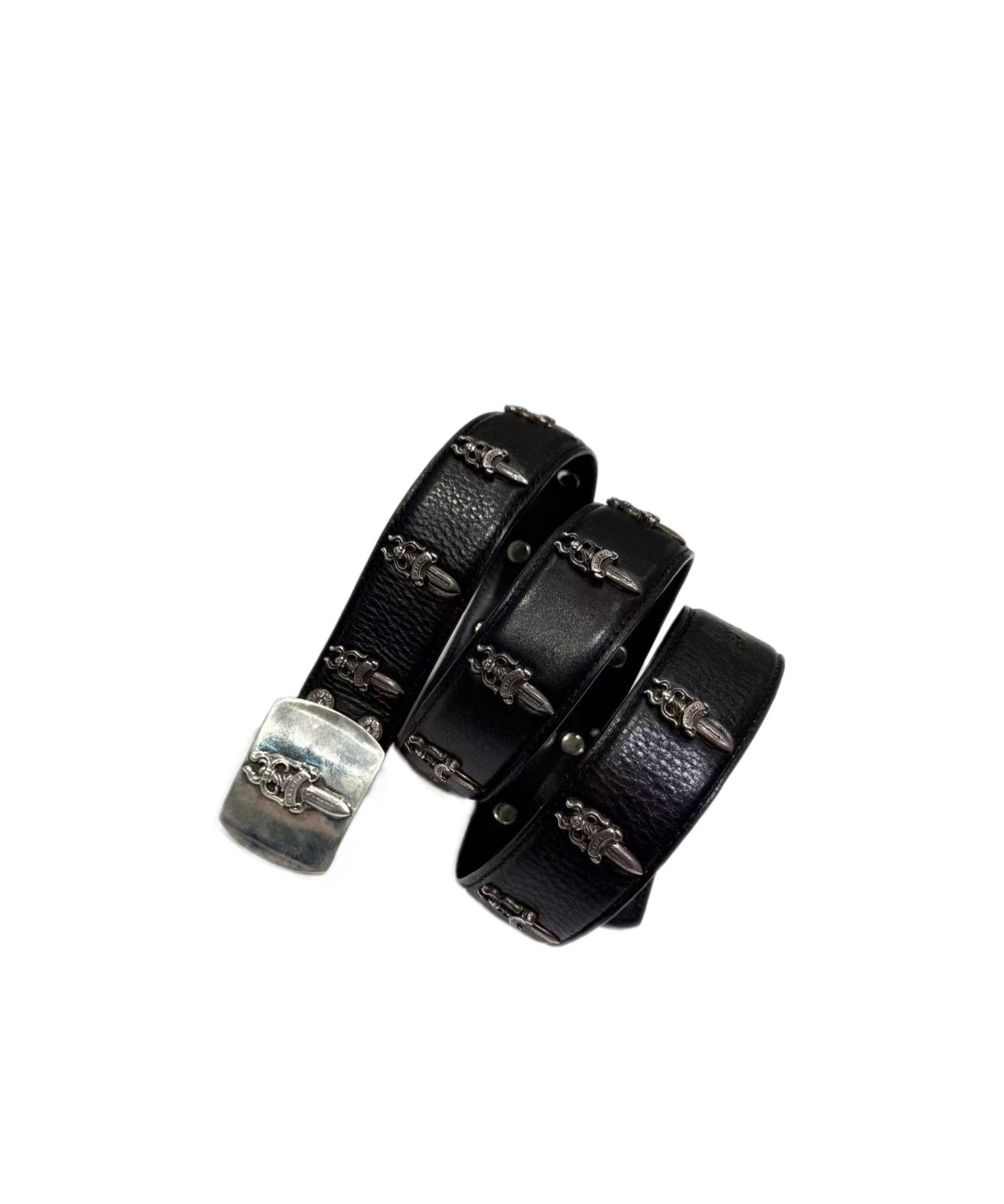 Chrome Hearts Black Belt With Swords (without Belt Buckle) In Black