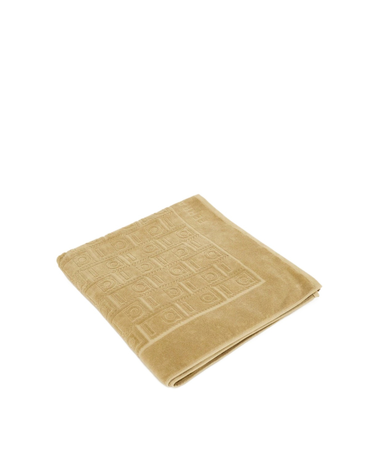 Ferragamo Monogram Beach Towel In Gold