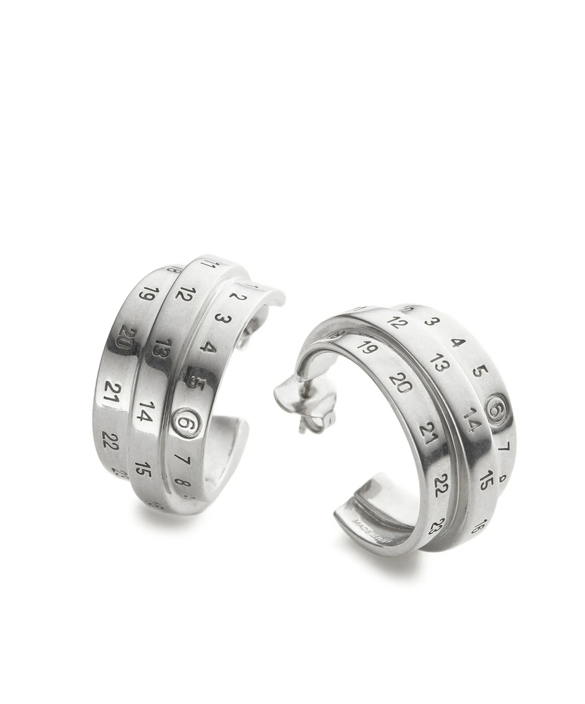 Mm6 Maison Margiela Triple Number Hoop Earrings