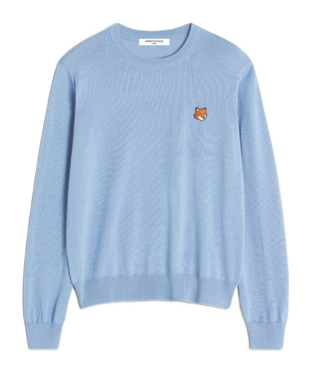 Maison Kitsuné Fox Head Patch Regular Sweater In Blue