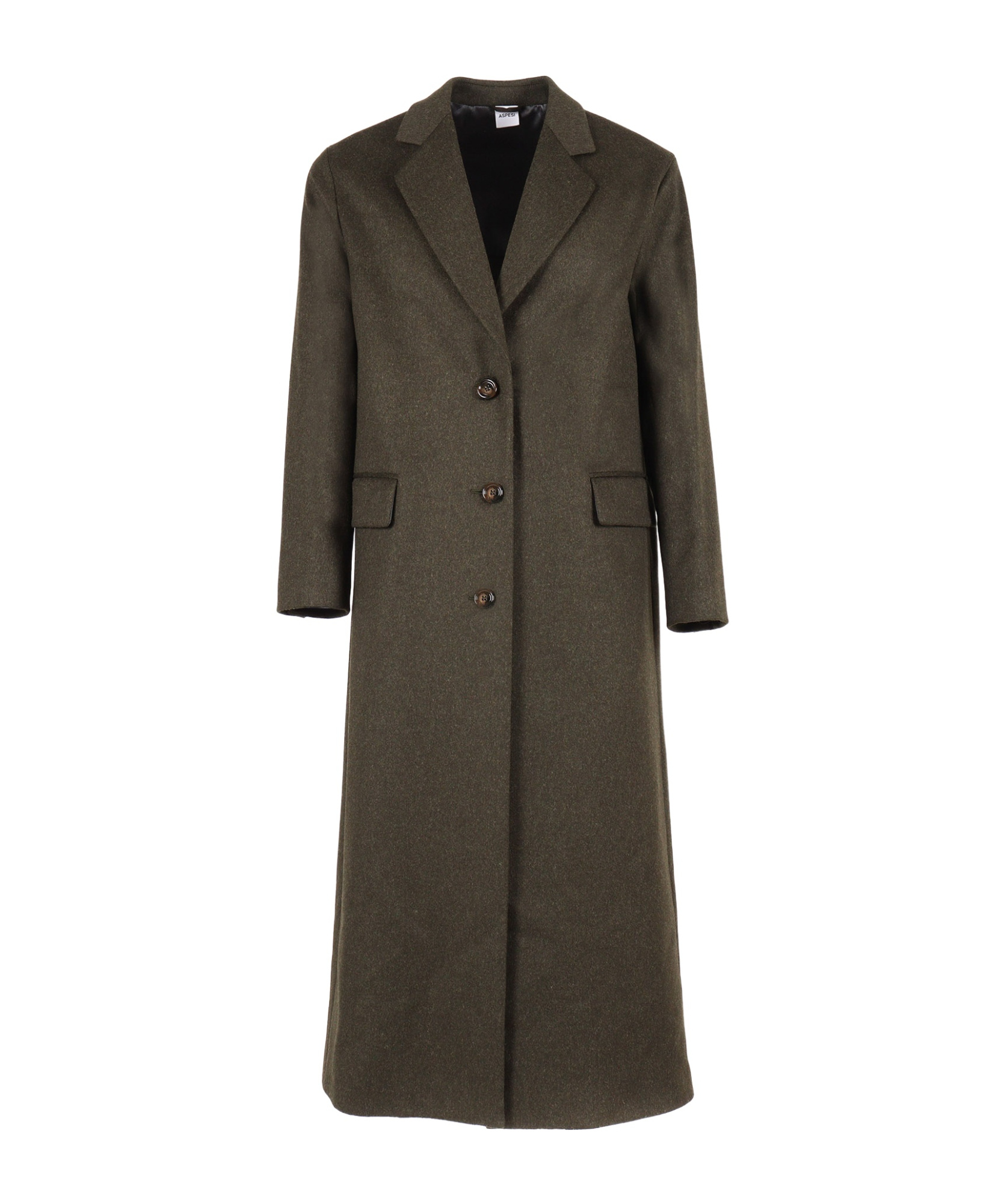 Aspesi Three-button Wool Coat In Black