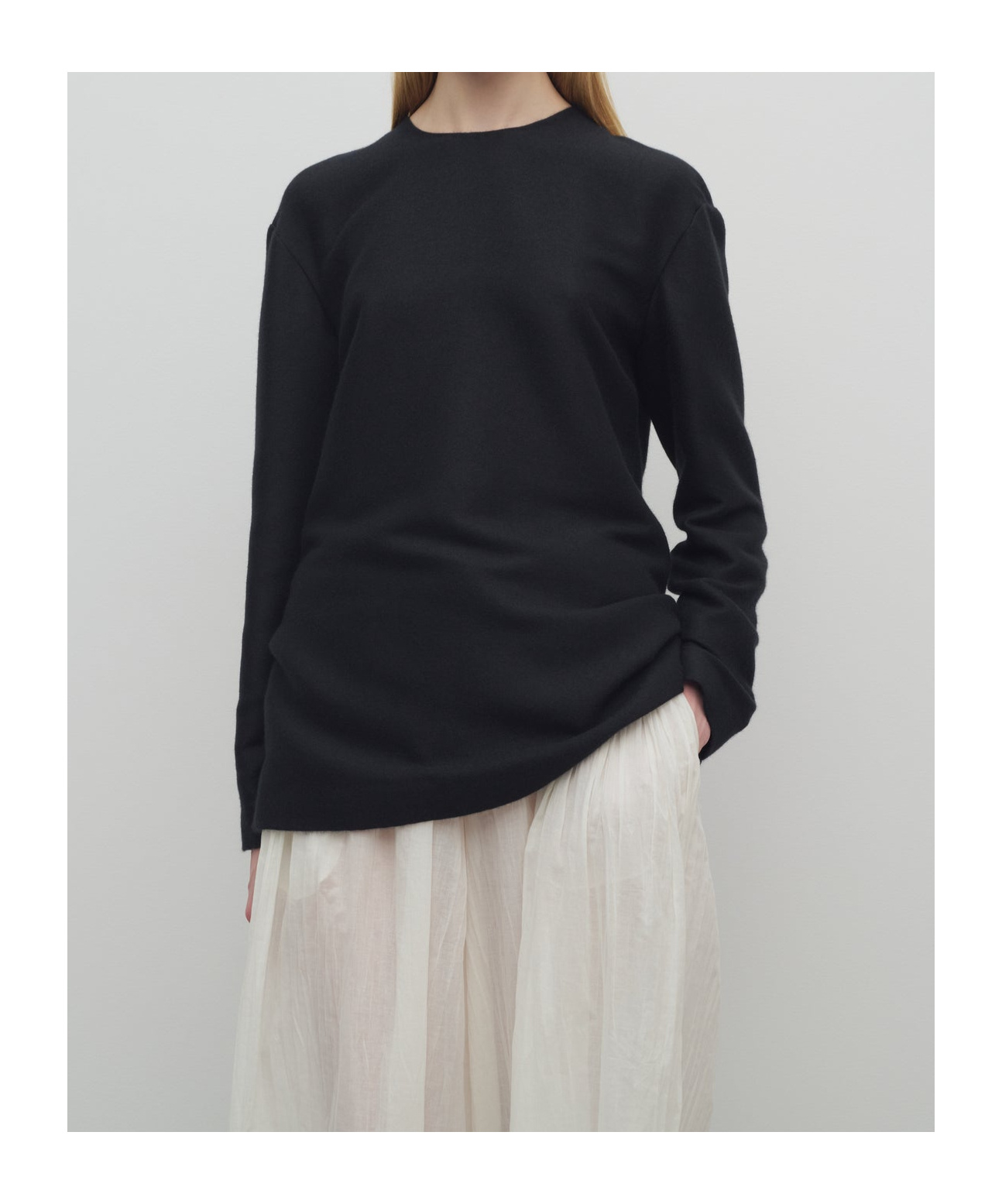 The Row Guri Cashmere Silk Top In Black
