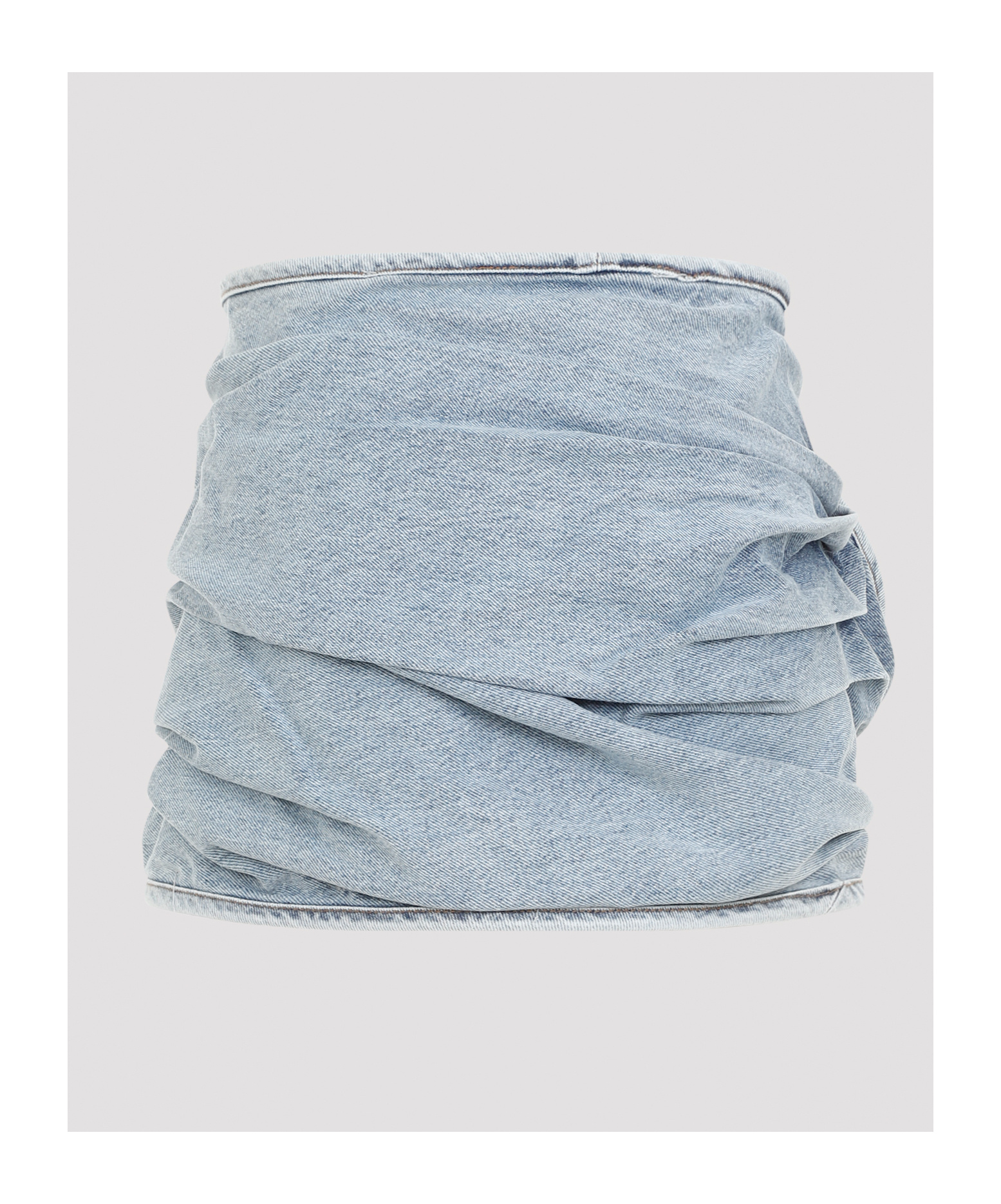 Shop Magda Butrym Denim Skirt In Gray