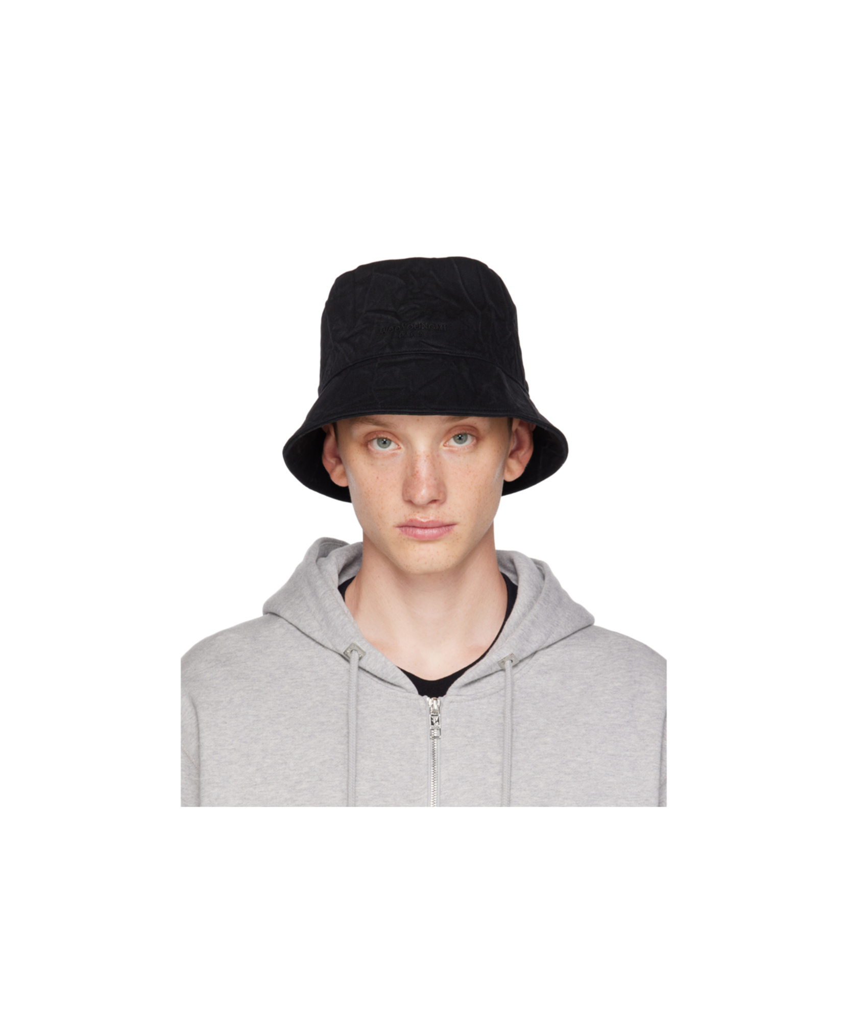 Wooyoungmi Crinkled Denim Bucket Hat In Multicolor