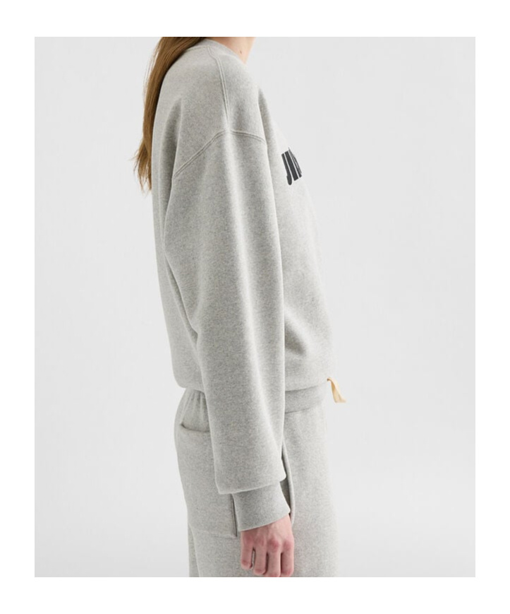 Jil Sander Logo Print Crewneck Sweatshirt In Gray