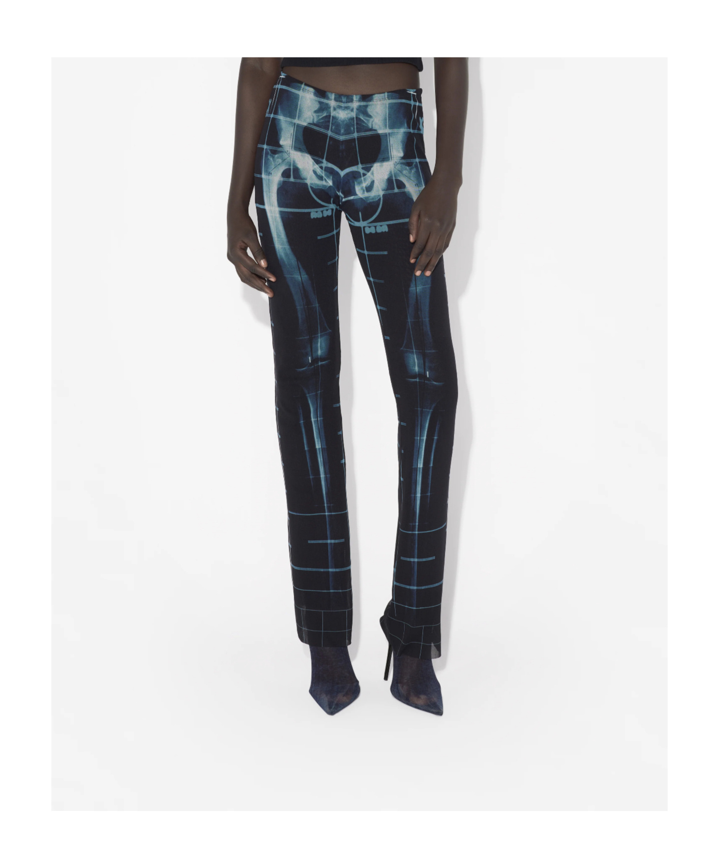 Jean Paul Gaultier Squeletor Pants Woman Black And Blue In Blue