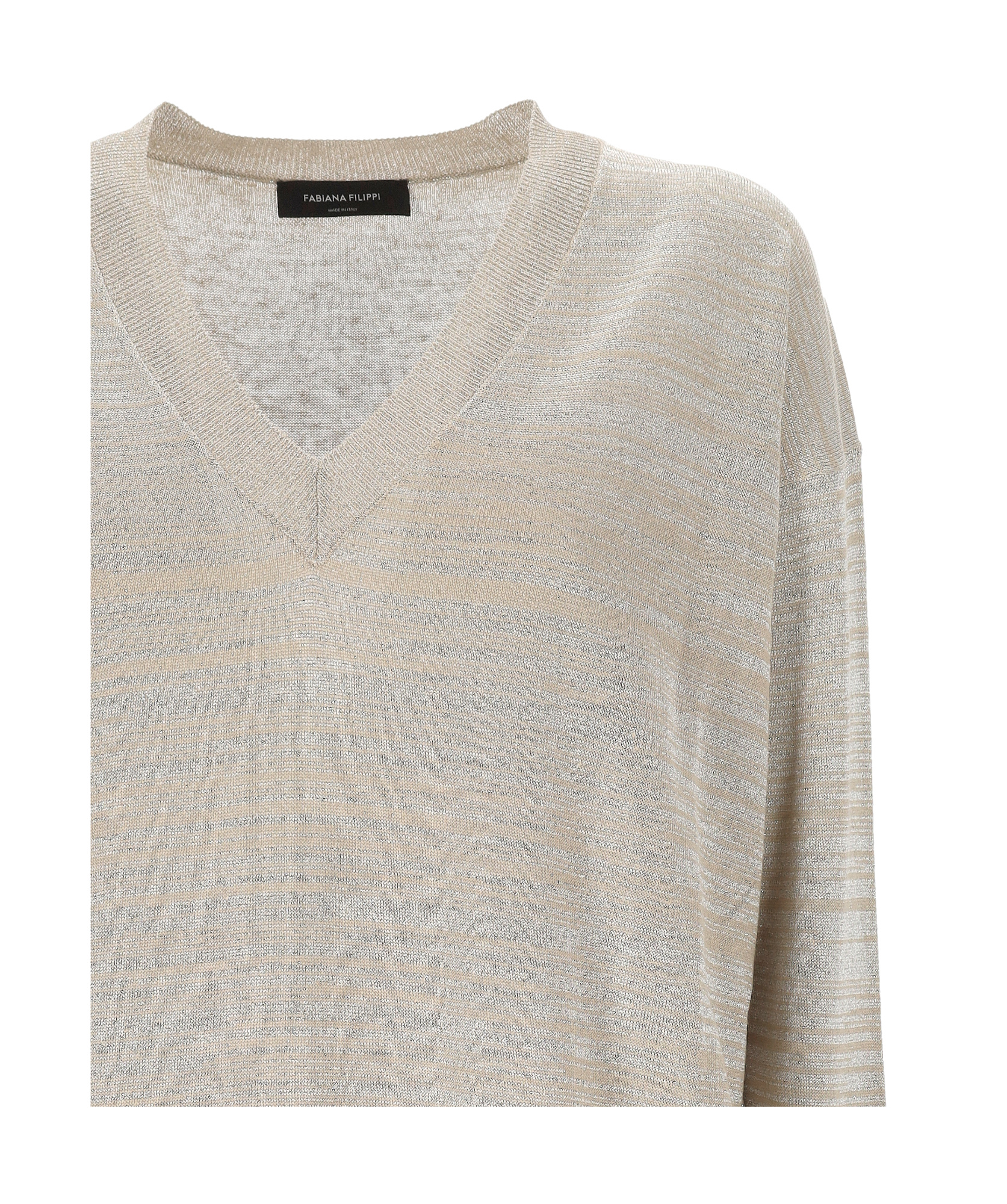 FABIANA FILIPPI FABIANA FILIPPI V-NECK METALLIC-THREADING JUMPER