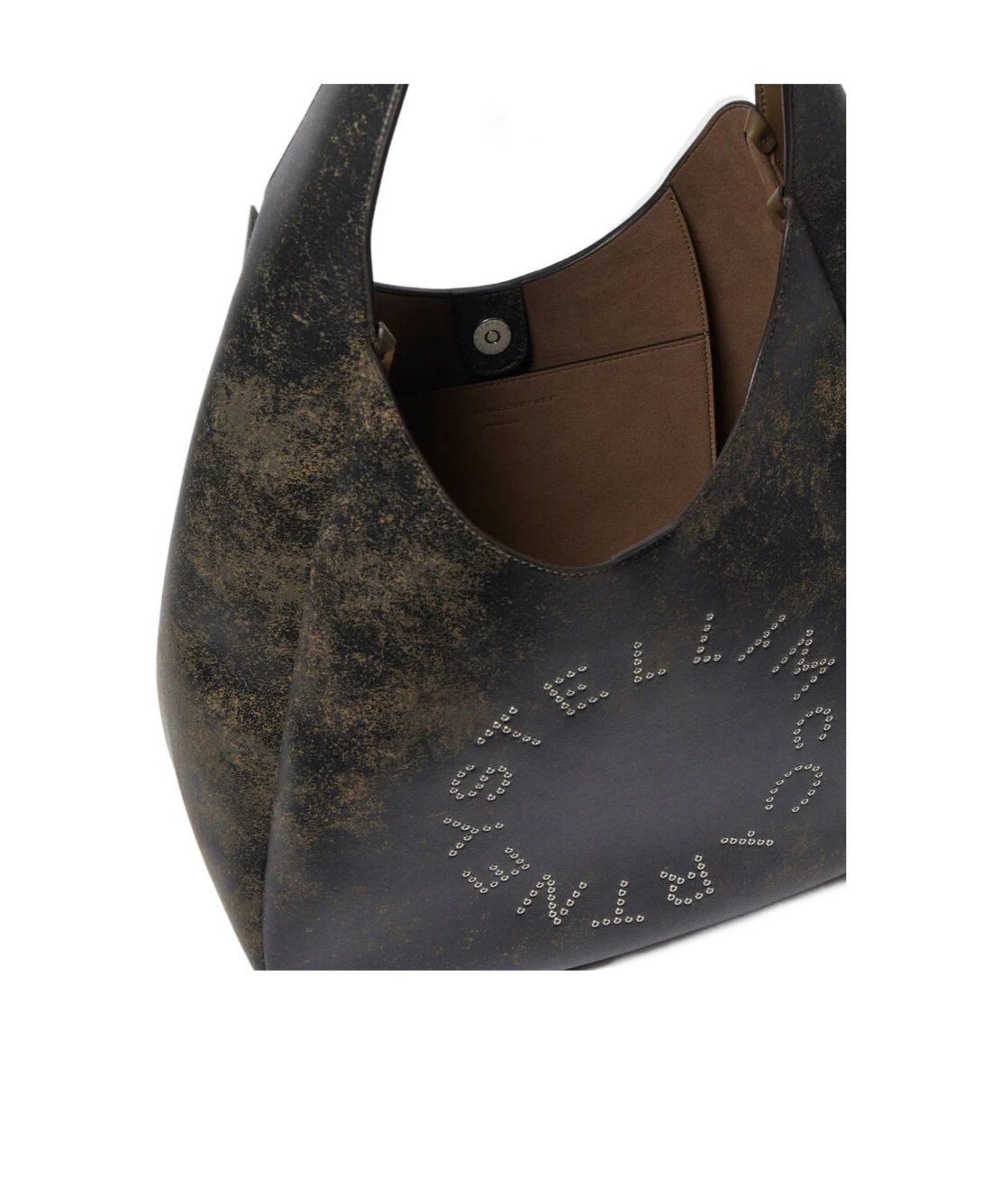 Stella Mccartney Logo Slouchy Aged Large Hobo Bag