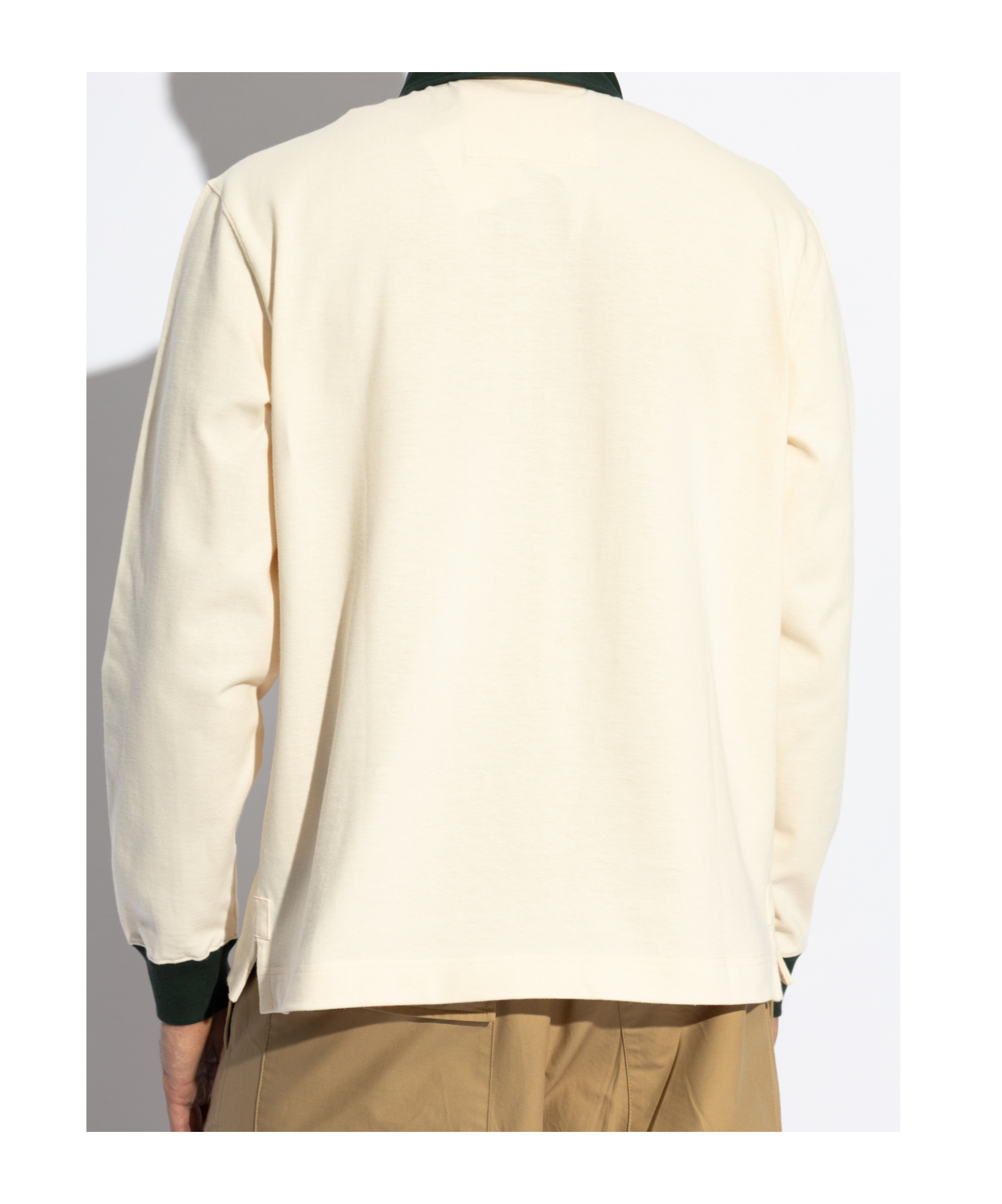 Givenchy College Cotton Long-sleeved Polo Shirt In White