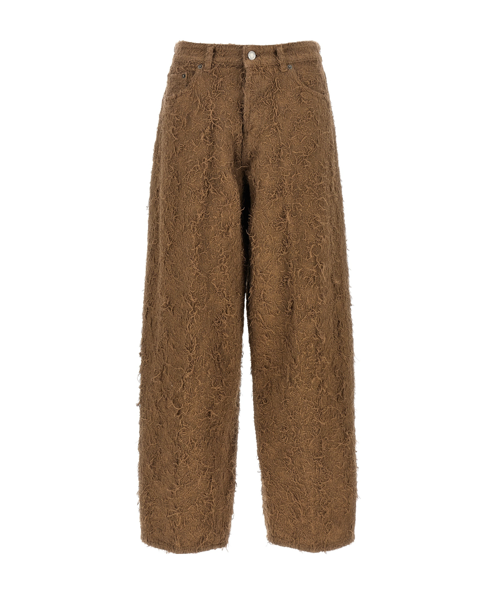 Haikure Becky Fur-effect Cotton Jeans In Brown