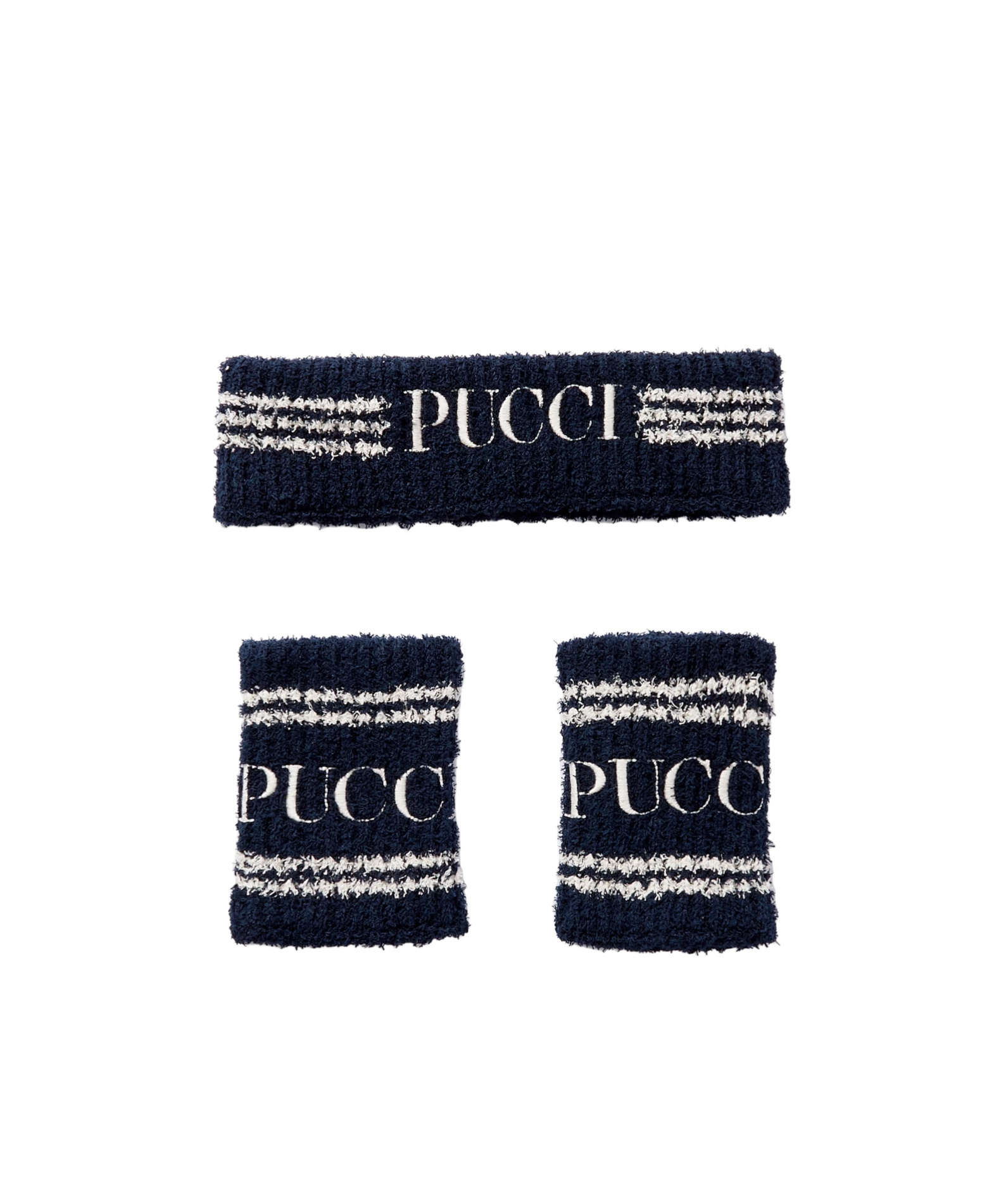Pucci Logo-embroidered Cotton Headband In Black