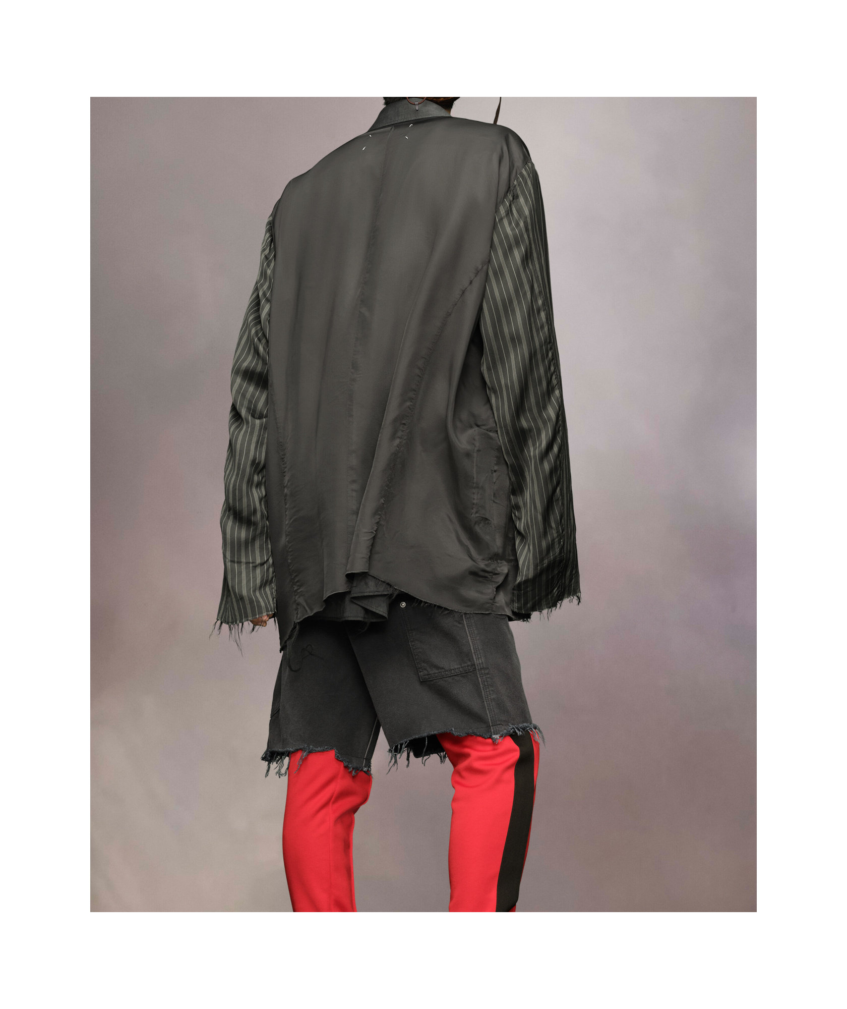 Maison Margiela Patchwork Inside-out Jacket Man Charcoal In Charcoal